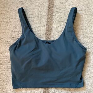 blue padded workout top